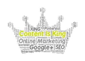 a crown that is made from different words related to online marketing for LinkedIn vs email marketing