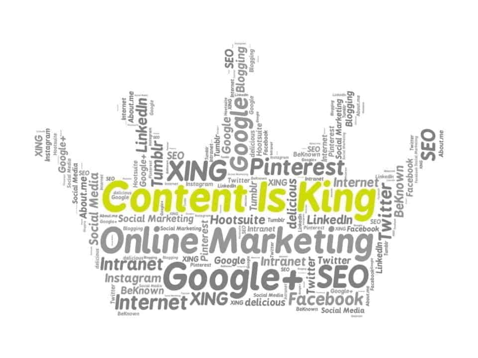 a crown that is made from different words related to online marketing for LinkedIn vs email marketing