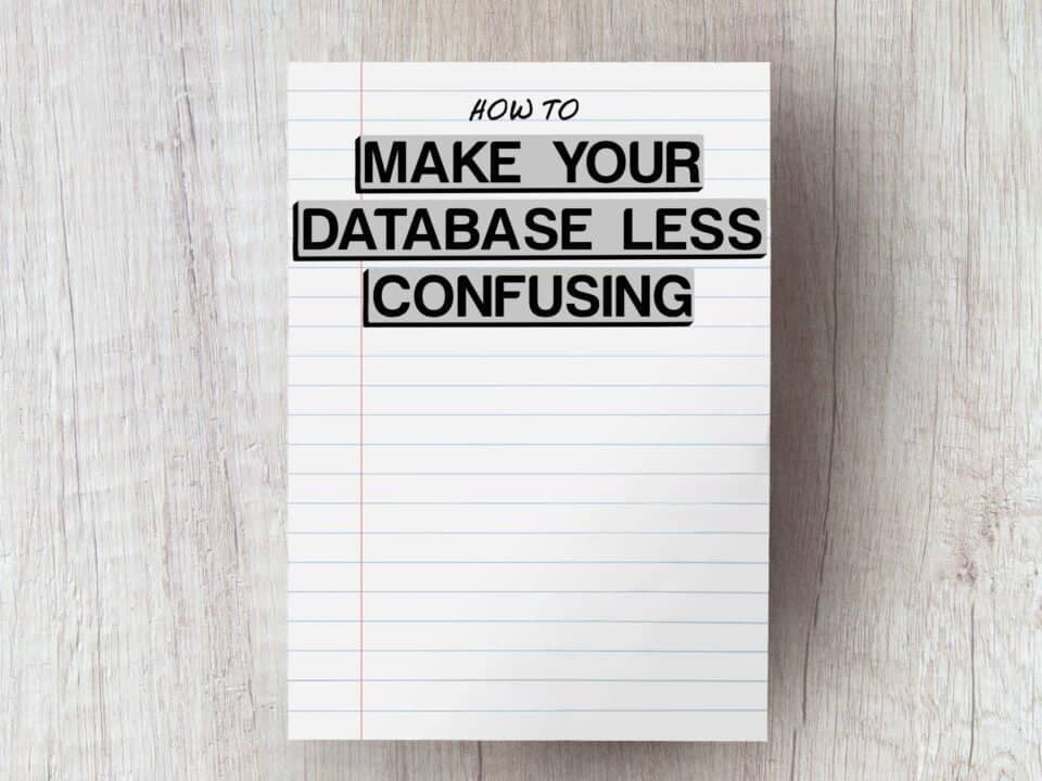 record card reading how to make your database less confusing