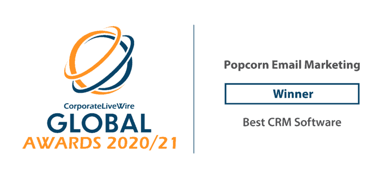 global awards 2020/2021 best crm software winner popcorn