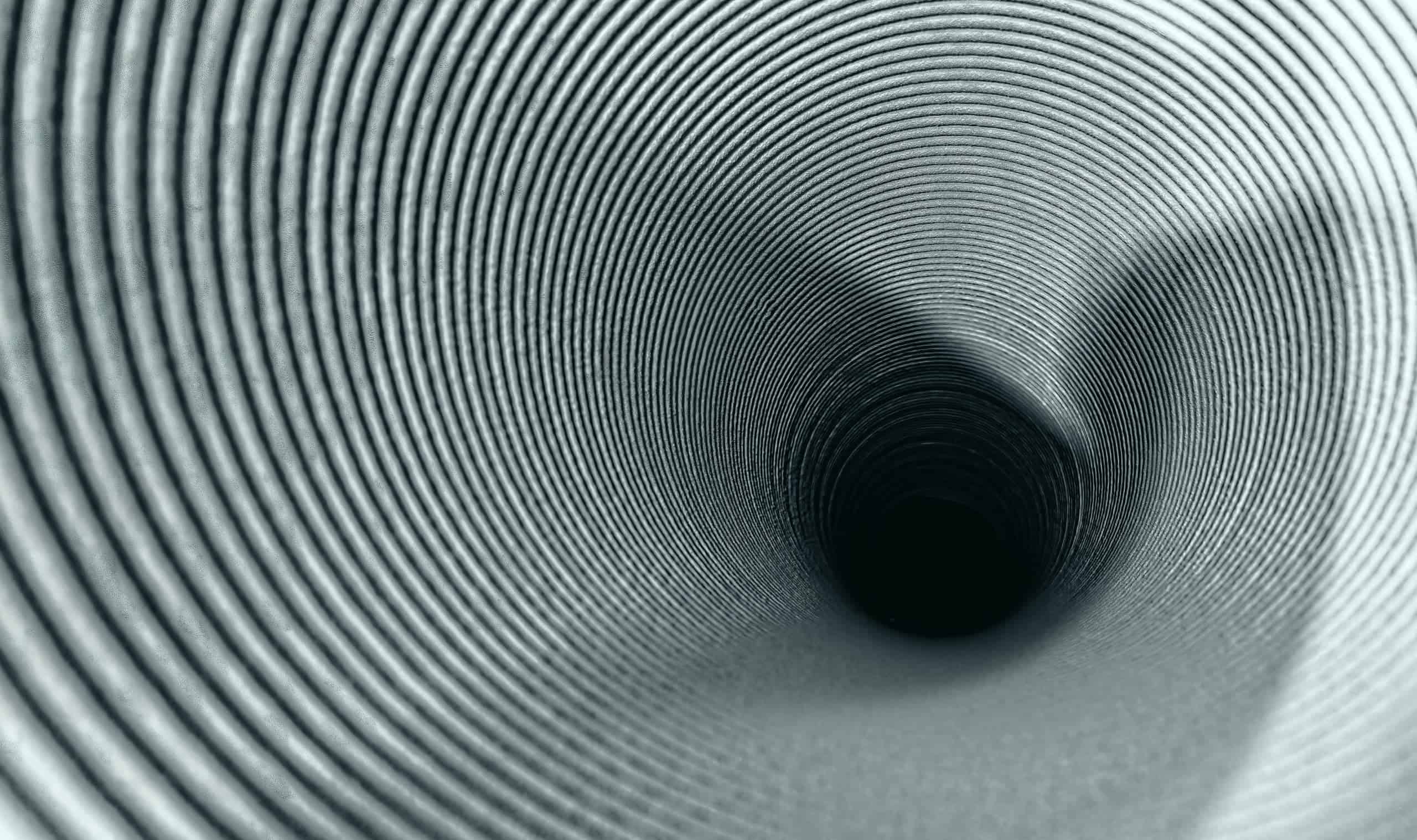 looking down the middle of a funnel or tube in black and white for lead generation sales article