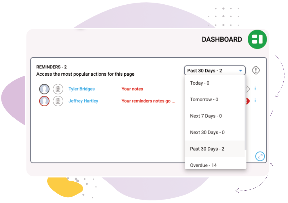 Dashboard Reminders - Features Image