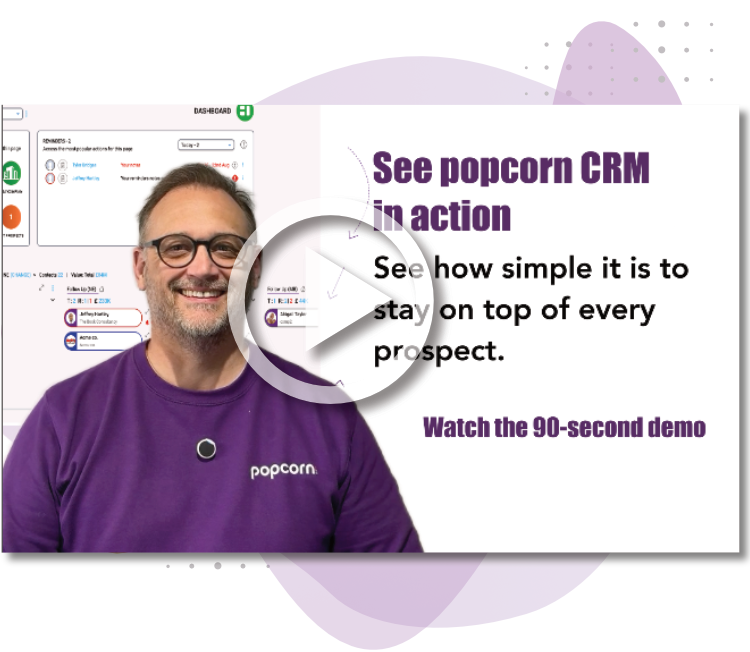 90-second popcorn CRM demo video