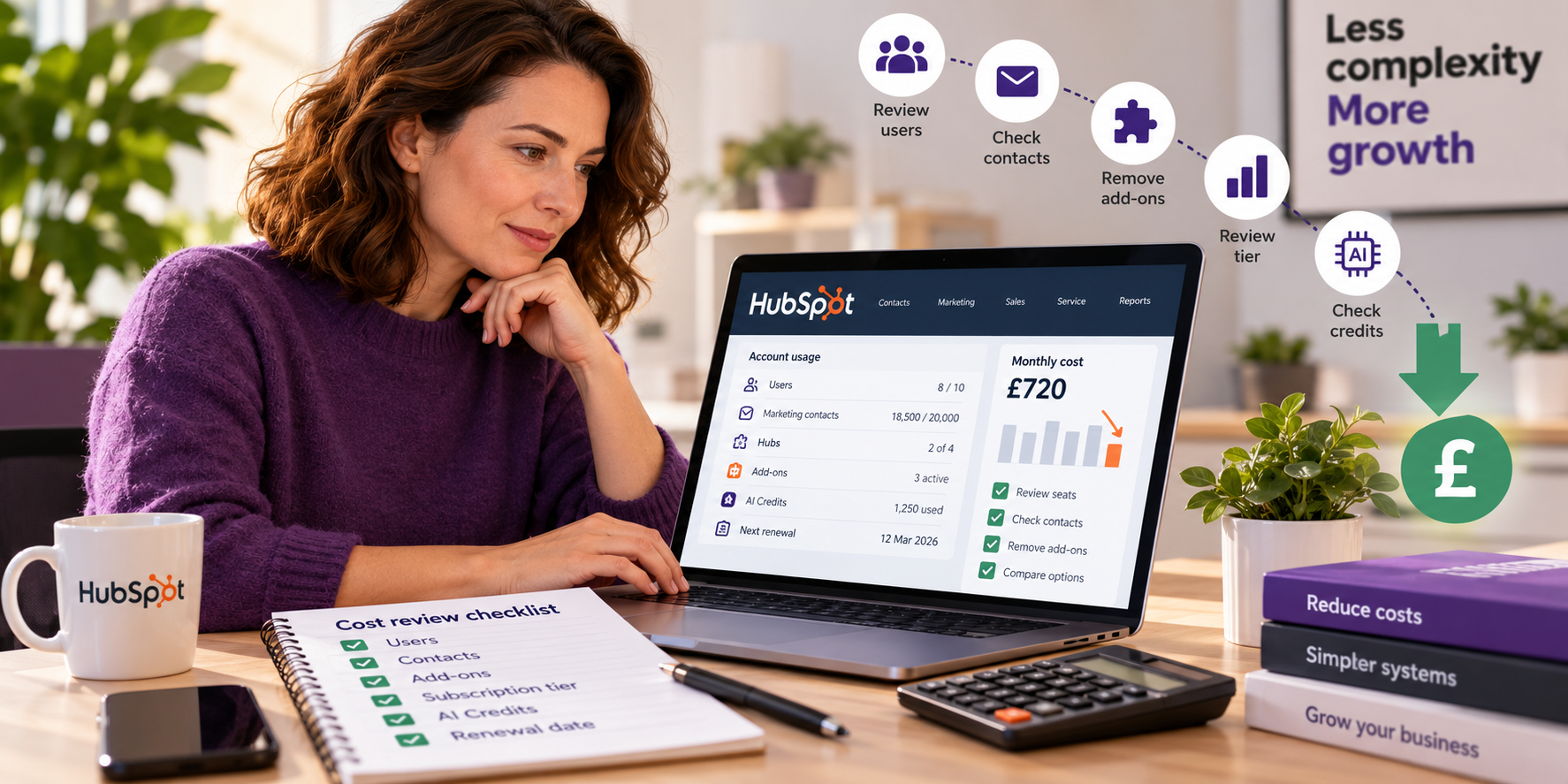 Small business owner checking HubSpot contract renewal and cancellation options